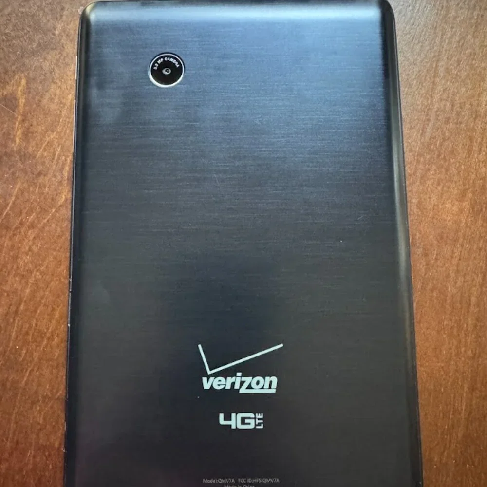 Verizon QMV7A tablet with black case
